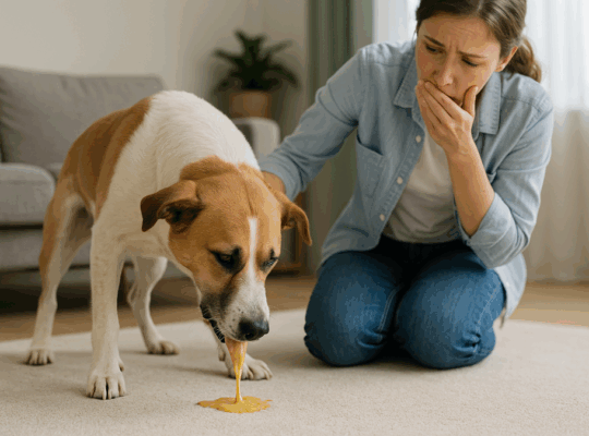 Chien qui vomit : conseils, signes d’alerte et gestes d’urgence pour protéger sa santé